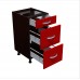 Corp inferior 40 cu 3 sertare metalice greutate Zebra rosu